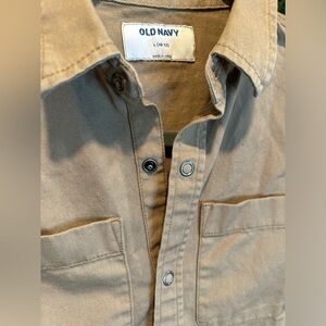Old Navy Boys Short-Sleeve Button-Front Utility Shirt Size L 10-12